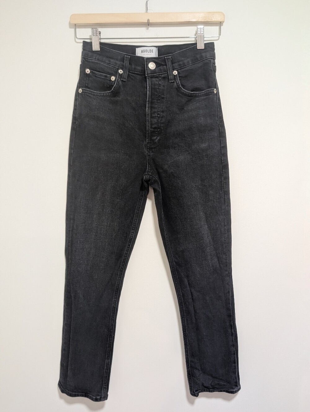 AGOLDE | Riley High Rise Straight Crop Jeans In Panoramic Washed Black - Picture 2 of 13